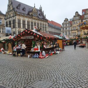 Billedet viser et eksempel på et julemarked, i dette tilfælde julemarkedet i Bremen.